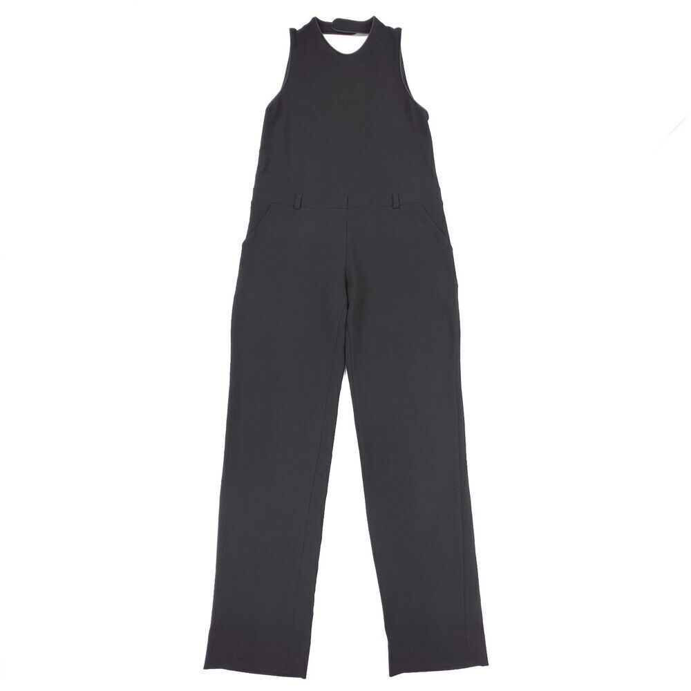 NEW Iro Gennia Open Back Jumpsuit Black Crepe Minimal French Girl Clean Girl